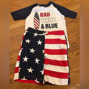 Rad White & Blue Kids swim set